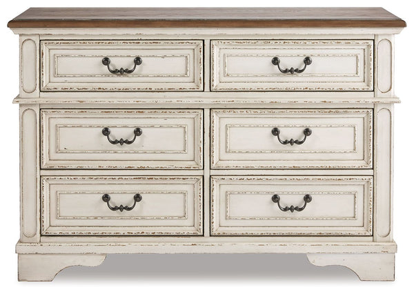 Realyn - White / Brown / Beige - Dresser - 6-drawer