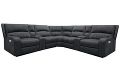 Even commercials are more tolerable when you-'re relaxing in the plush comfort of this six-piece sectional seating group. You-'ll love the luxury of its two power recliners on each end that feature power headrests. Between those, you-'ll find and armless 