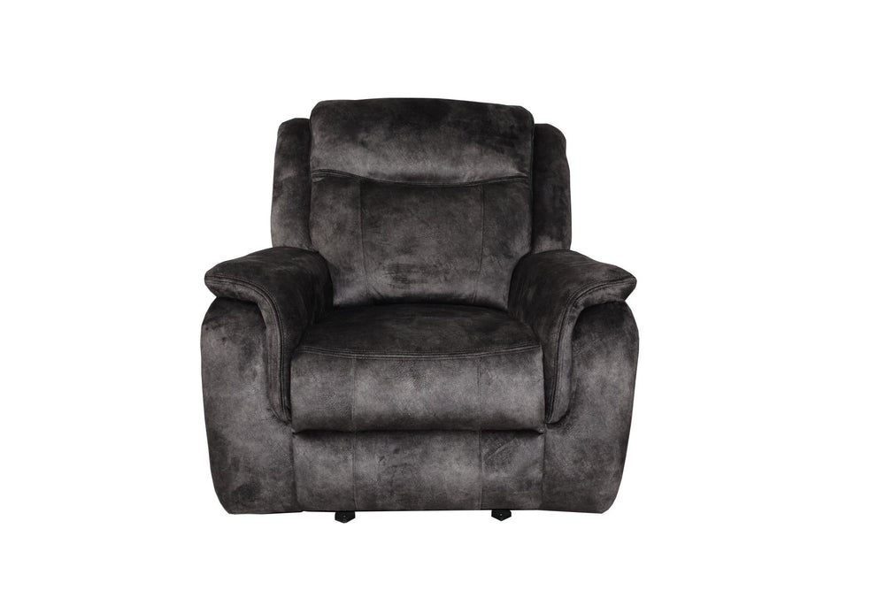 The Park City Glider Recliner in Gray offers a perfect blend of durability, comfort, and style. Constructed with a sturdy frame of premium hardwoods and plywood, it ensures long-lasting stability and support. The cushions, made with resilient foam and adv