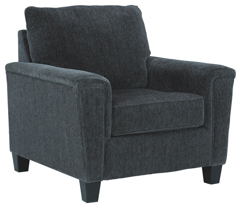 If youâ€™re looking for a smokin-' hot look priced to entice, youâ€™re sure to find this space-conscious, budget-conscious chair beautifully fits the bill. Covered in a smoke gray chenille upholstery loaded with plush texture, this less-is-more contempora