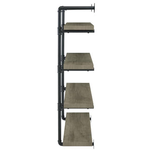 Elmcrest - 4-Shelf Wall Bookshelf - Gray Driftwood