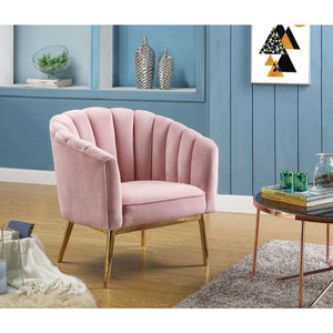 Colla - Accent Chair - Blush Pink Velvet & Gold