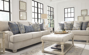  this set is the ideal merger of modern flair and classic staying power. <h4><b>Traemore - Linen - Sofa</b></h4> 