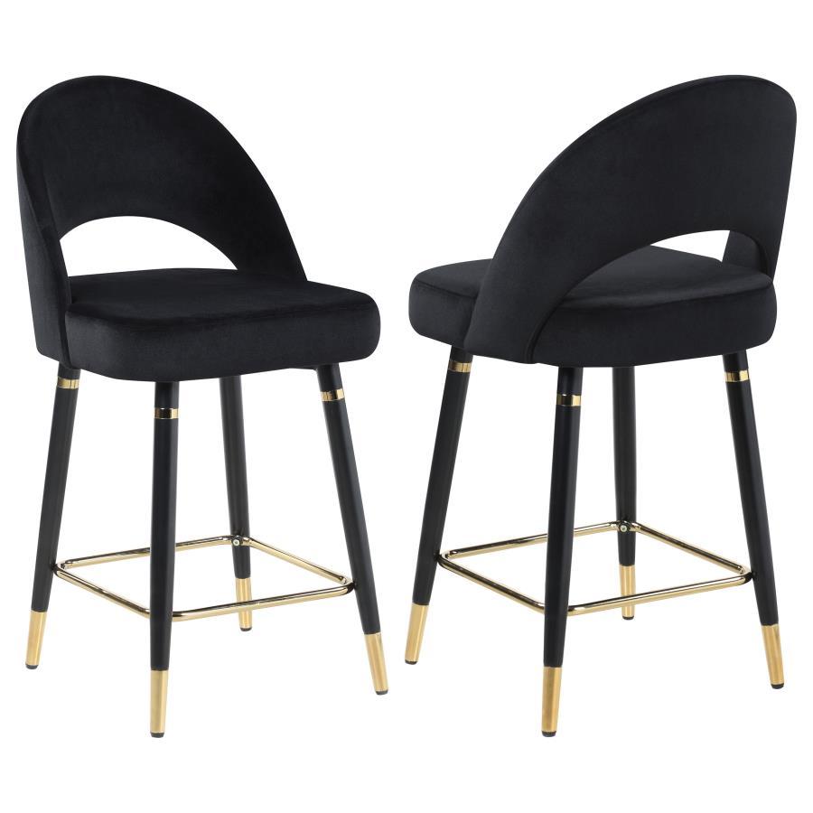 Add a touch of retro-inspired elegance to your dining area with this stylish counter height chair, featuring an elegant bucket-style seat that embodies Mid-Century modern charm. Wrapped in luxurious velvet, each chair provides a supportive, long-lasting s