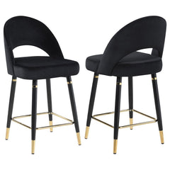 Add a touch of retro-inspired elegance to your dining area with this stylish counter height chair, featuring an elegant bucket-style seat that embodies Mid-Century modern charm. Wrapped in luxurious velvet, each chair provides a supportive, long-lasting s