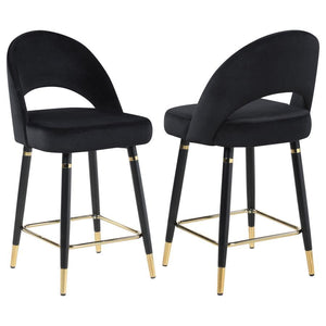 Add a touch of retro-inspired elegance to your dining area with this stylish counter height chair, featuring an elegant bucket-style seat that embodies Mid-Century modern charm. Wrapped in luxurious velvet, each chair provides a supportive, long-lasting s