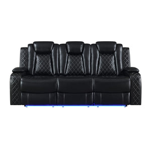  its durable frame ensures long-lasting strength. Sink into the soft embrace of its black upholstery