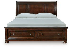 Porter - Rustic Brown - King Sleigh Storage Bed
