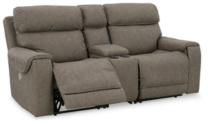 Starbot - Fossil - Power Reclining Loveseat with Console 3 Pc Sectional