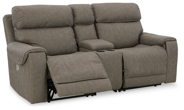 Starbot - Fossil - Power Reclining Loveseat with Console 3 Pc Sectional
