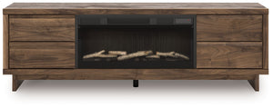 Zadilyn - Brown - 72" TV Stand With Electric Fireplace