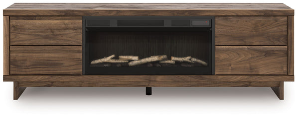 Zadilyn - Brown - 72" TV Stand With Electric Fireplace