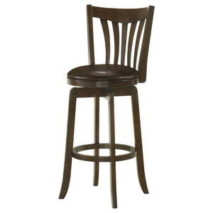 Lambert - Wood Pub Height Swivel Bar Chair - Dark Cherry
