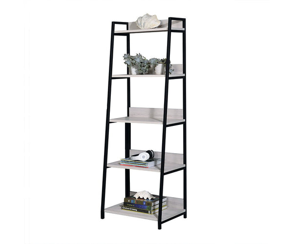  this Wendral bookshelf will sure to be an eye-catching piece in any home. Featuring a shelf storage system with a ladder-like appearance
