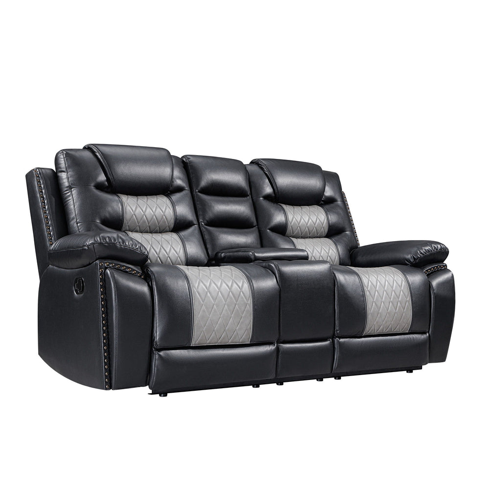 Experience the perfect blend of comfort and functionality with the Nikko Dual Recliner Storage Console Loveseat with Hidden Cupholders . This loveseat, constructed with hardwood and plywood frames, ensures long-lasting durability and stability. The combin