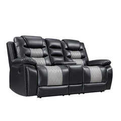 Experience the perfect blend of comfort and functionality with the Nikko Dual Recliner Storage Console Loveseat with Hidden Cupholders . This loveseat, constructed with hardwood and plywood frames, ensures long-lasting durability and stability. The combin