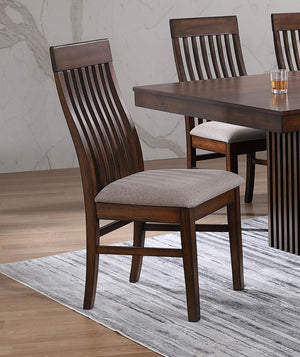  stately silhouette with a mango oak wood finish that-'s dark and rich