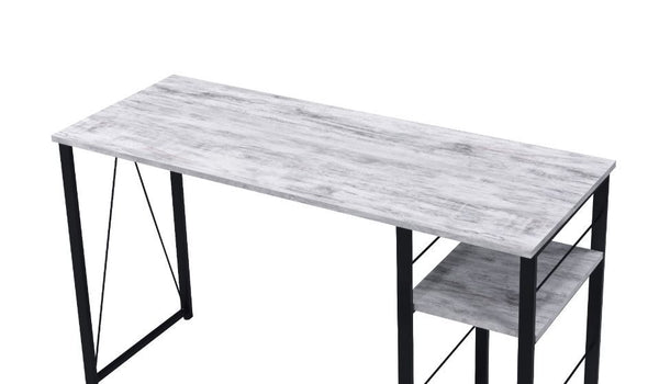 clear and strong accessories. The distressed wood furniture piece pairs with black metal framing for aesthetic balance and gives a rustic industrial look. It includes two open shelves for additional storage space an