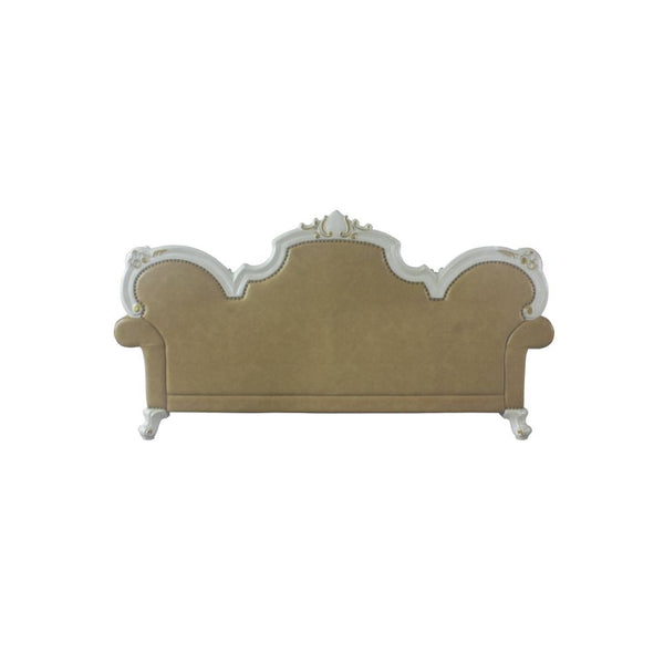  and gorgeous vintage finish. The hand-applied finish enhances the beauty of the intricate woodwork and moldings. The sofa features c