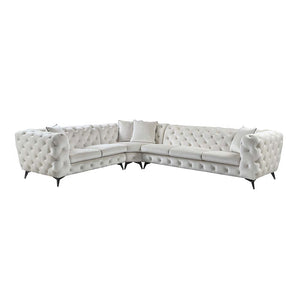  this Atronia sectional is the perfect pick for living rooms that see a lot of people on daily basis. Built on a sturdy wooden frame