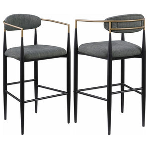 Take your kitchen or dining room decor to stylish new heights with the mid-century flair of a set of two modern barstools. Each offers an airy, open silhouette with its pairing of a plush seat and slender backrest, both with foam cushioning and stylish up