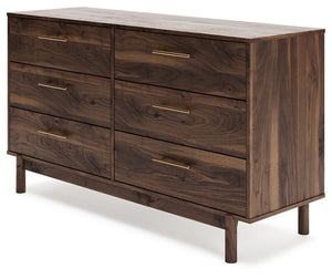 Calverson - Mocha - Six Drawer Dresser - Medium
