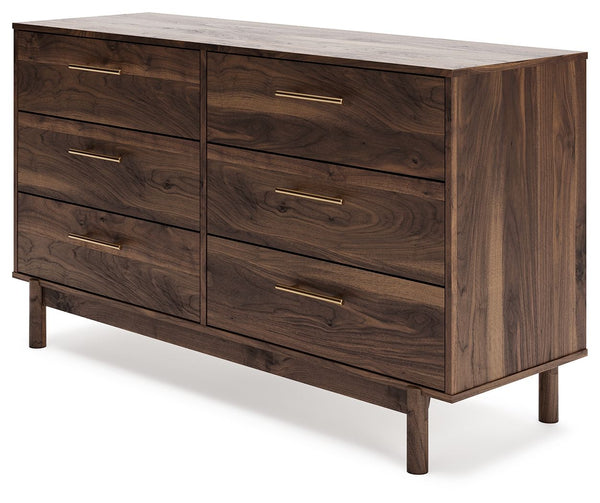 Calverson - Mocha - Six Drawer Dresser - Medium
