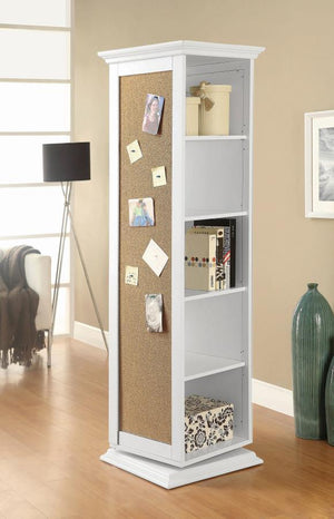 Robinsons - Swivel Accent Cabinet With Cork Board - White