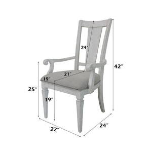 Katia - Arm Chair (Set of 2) - Light Gray & Weathered White