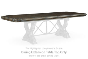 This dining extension tabletop is made with hardwood solids, oak and ash swirl veneers, MDF substrates and cast resin components. Pairs with other items in the series to make a table kit.<br><br><b>Additional Dimensions</b><br><ul><li>Table depth with two