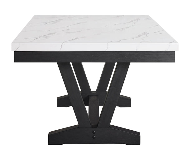 Vance - 6 Piece Dining Room Set With 4 Wing Dining Chairs & Bench - White / Gray