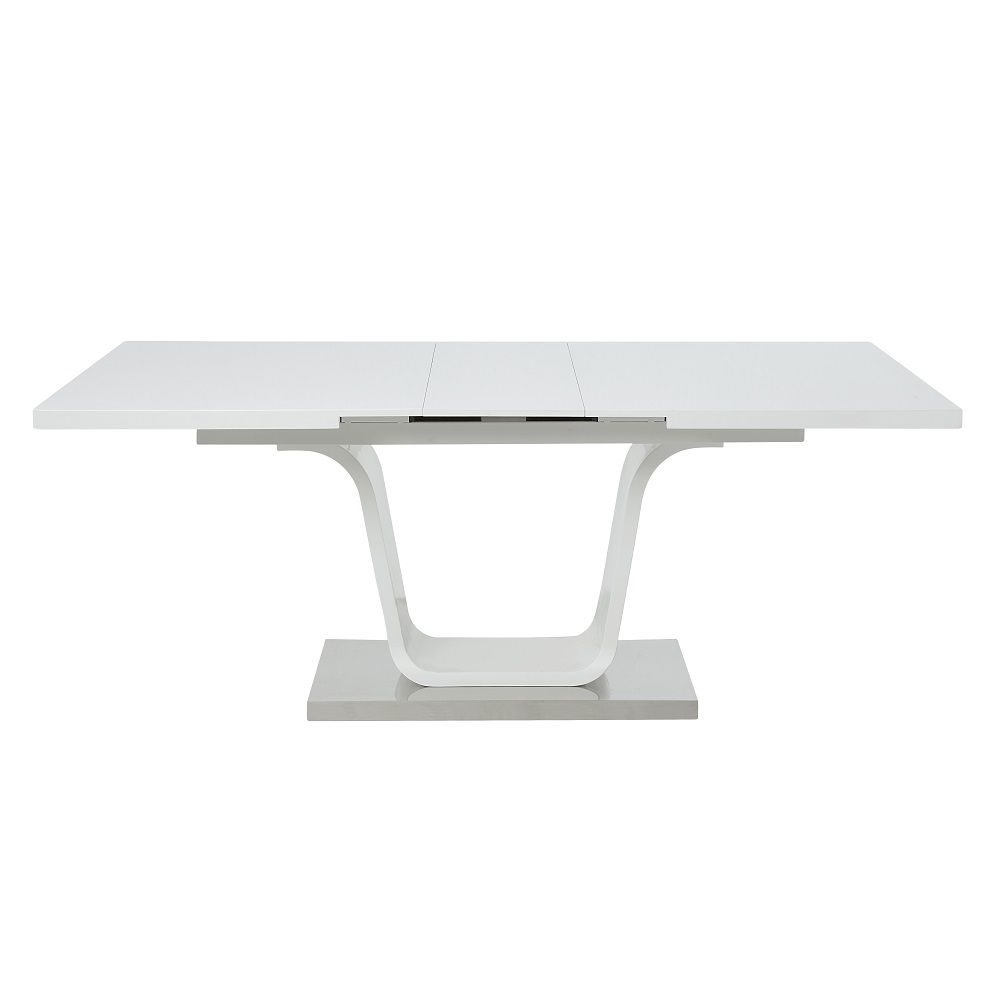 1x14-" Drop in Leaf Included High Gloss Finish Chrome Finish Base Upholstered Chair with Chrome Metal Legss