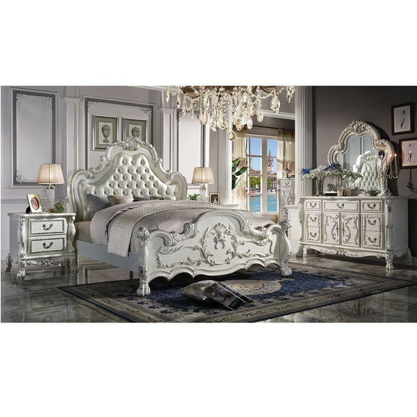 Dresden - Eastern King Upholstered Bed - Bone White Finish