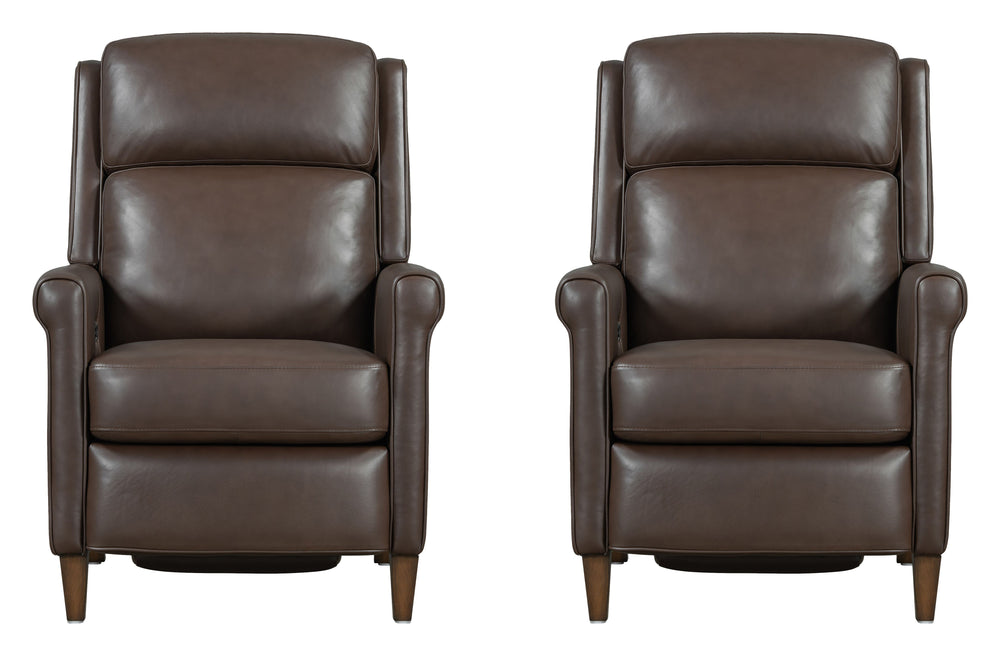 Meet the Northfield power recliner, where effortless relaxation meets sophisticated design. This power recliner is upholstered in soft leather with a custom match, ensuring both style and comfort. The key arm with detail welting adds a touch of elegance, 