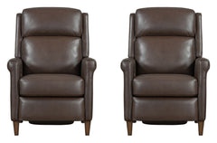 Meet the Northfield power recliner, where effortless relaxation meets sophisticated design. This power recliner is upholstered in soft leather with a custom match, ensuring both style and comfort. The key arm with detail welting adds a touch of elegance, 