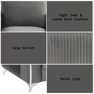 Wenona - Chair - Gray Velvet