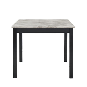 Celeste - 5 Piece Marble Finish Counter Dining Set (Table & 4 Chairs) - Black