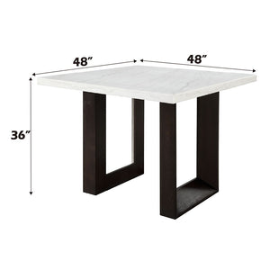 Edwyn - Counter Height Table - White Natural Marble Top & Espresso Finish