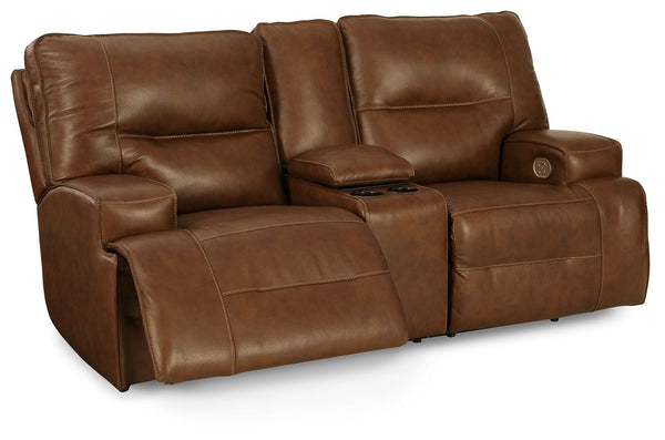 Francesca - Auburn - PWR REC Loveseat/Con/Adj HDRST