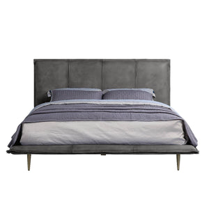 Metis - Queen Bed - Gray Top Grain Leather