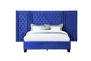  the Damazy bed will become the focal point of any bedroom. The headboard features silver nailhead trim to frame in the crystal-like button tufting. The glimmering crystals give this bed the right hint of glamour. This Damazy b