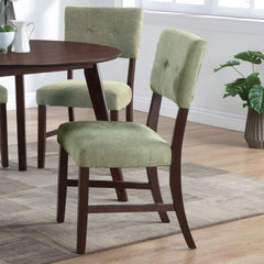 The Tioga Dining Chairs, available in sets of two, bring durable craftsmanship and modern style to your dining space. Each chair is constructed from solid Rubberwood and reinforced with base stretchers, ensuring strong and stable support. With clean lines
