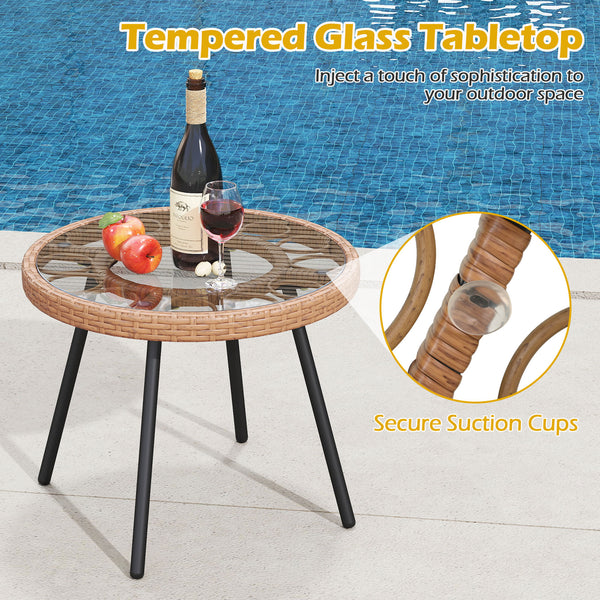 Hand-woven PE rattan combines durability with elegance<br>Soft cushions filled with high-elasticity sponge for added comfort<br>Easy-to-use zippers make it easy to detach and wash cushion covers<br>Thick metal tubes and triangular connectors for excellent