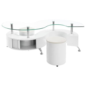 Buckley - 3 Piece Coffee Table And Stools Set - White High Gloss