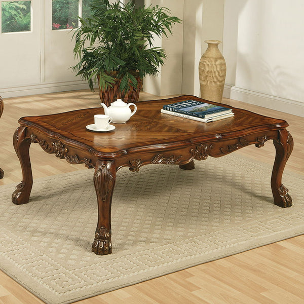 The Dresden traditional occasional tables, reflects highly decorative details, oversized claw feet, decorative carving inlay veneers on apron, all carefully made with selected materials. This collection will be the showpiece of your living room environmen