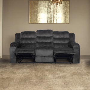The Willow Sofa blends quality construction and modern comfort, perfect for any living room. Built with hardwood and plywood frames and sturdy motion mechanisms for lasting durability. Wrapped in ultra-soft gray 100% polyester fabric for a blankety-soft f