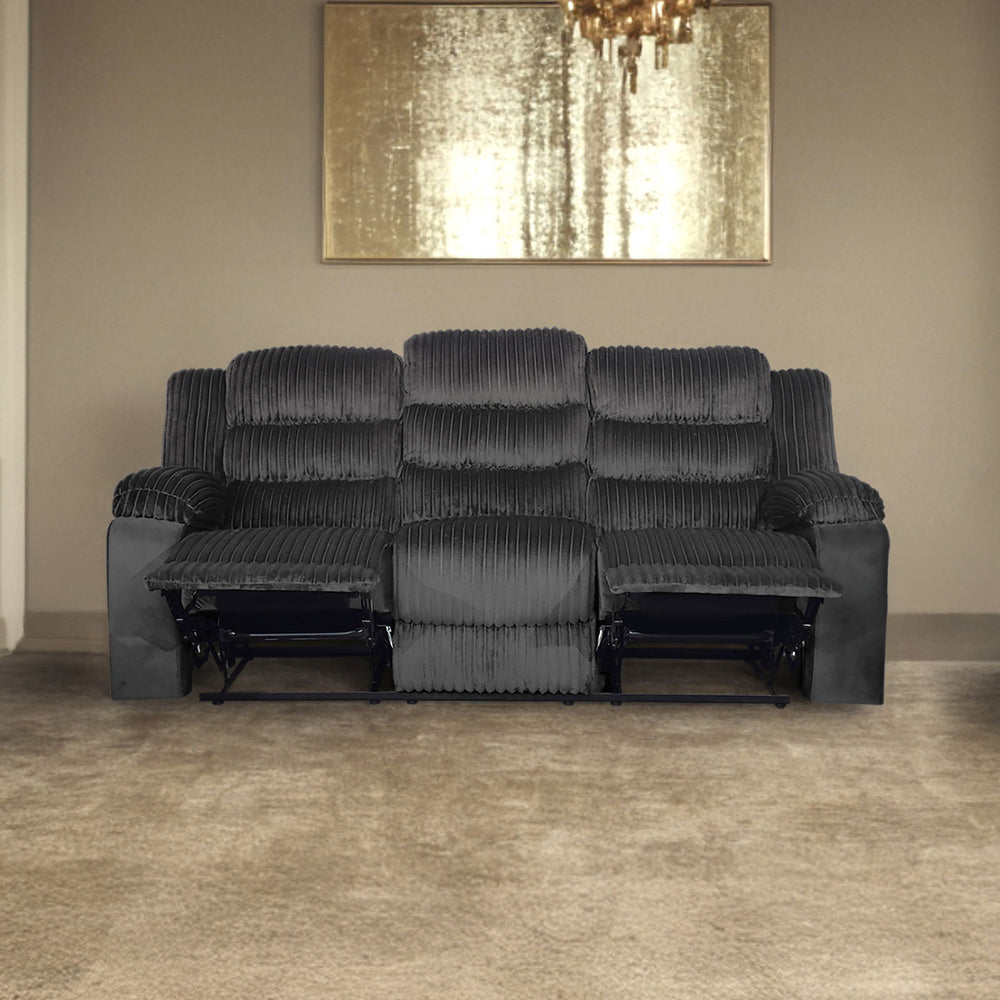 The Willow Sofa blends quality construction and modern comfort, perfect for any living room. Built with hardwood and plywood frames and sturdy motion mechanisms for lasting durability. Wrapped in ultra-soft gray 100% polyester fabric for a blankety-soft f