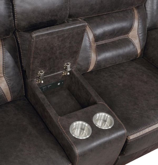 Greer - Upholstered Motion Reclining Loveseat - Brown