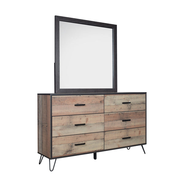The Elk River Mirror in rustic brown offers more than just a reflection; it serves as a statement piece that enhances any room. This mirror is thoughtfully crafted from manufactured woods and an environmentally conscious decorative laminate, ensuring dura