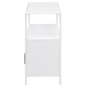 Amherst - 2-Door Radio Weave Cane Metal Accent Cabinet - White